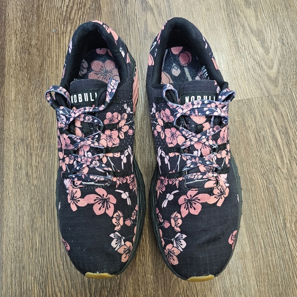 Womens 9.5 Mens 8 No Bull Cherry Blossom All Day Sneakers Ripstop Black Pink - Picture 3 of 8